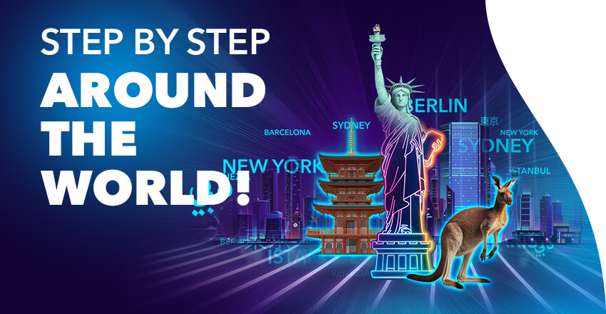Step by step around the world