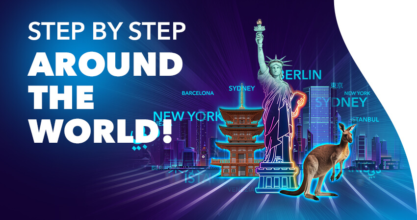 Step by step around the world